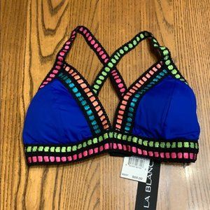 NWT La Blanca Threading Along Bikini Top Blue